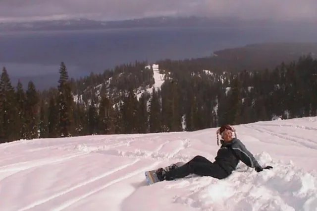 Gill marvelling at the conditions and the view