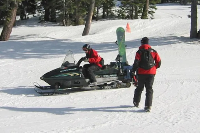 The upside is a lift back down on the snowmobile