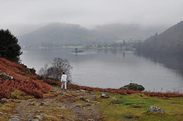Teasing views of Glenridding across the water