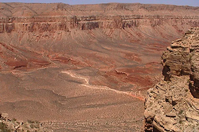 Looking down on our upcoming route from the canyon trail head