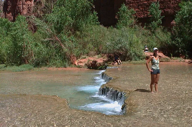 Paddling in crystal clear waters