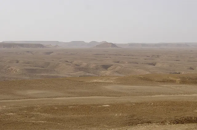 Dry, barren land as far as they eye can see