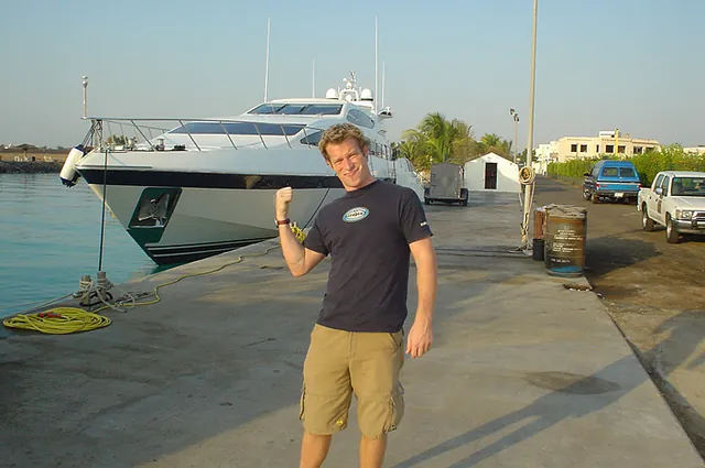 "I'll leave my dinghy parked here if you don't mind and we'll go in yours"