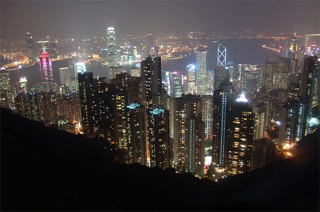 Hong Kong skyline by night from the Peak