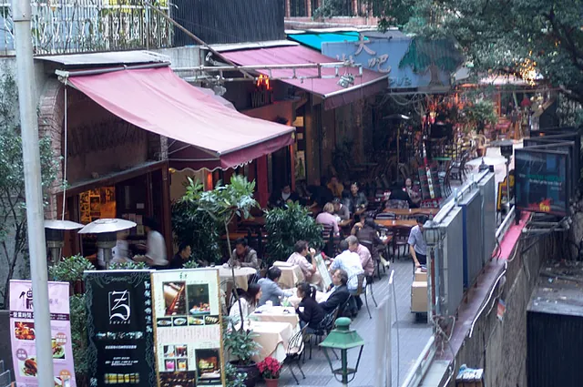 Looking down on the popular Knutsford Terrace in Kowloon