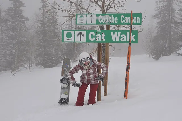 Venturing in to the awesome cat ski area at the edge of this huge resort