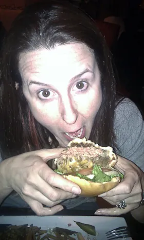 Gill getting to work on one of the biggest burgers ever