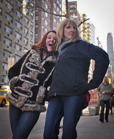 The girls strutting their stuff down Lexington Avenue