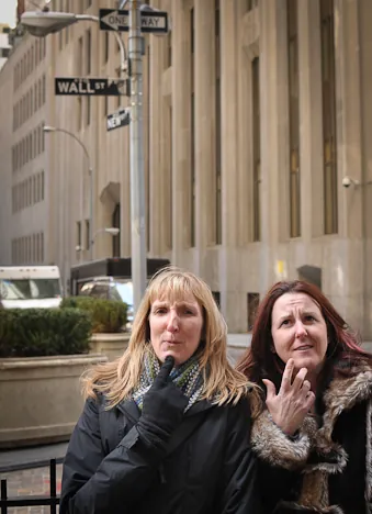 Girls perplexed which office Gordon Gekko is working in?