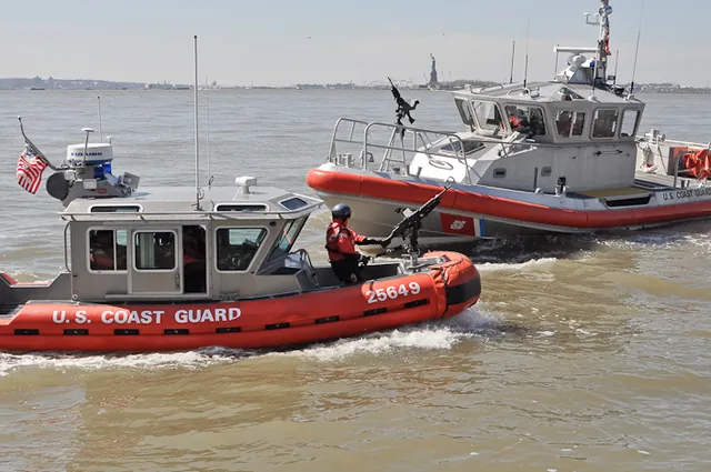 Coastguard displaying a bit of muscle as we wait for the water taxi