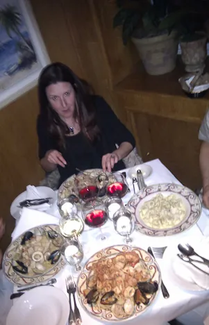 Just the most hilarious Italian meal at Sam's Place ... portion size huge as normal, virtually no sauce and Gill ate no pasta claiming it was filler food!