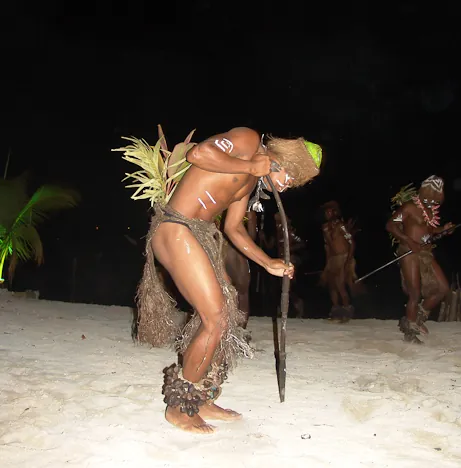 The tribe performs traditional dances as entertainment for the evening