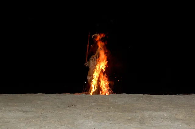 Coincidental 'burning man' shot