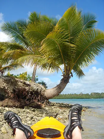 Lots of freedom to explore the shore - I managed to pick up a coconut here but had no use for it