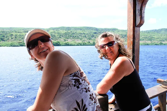We get back onboard and cruise round to the north of the island