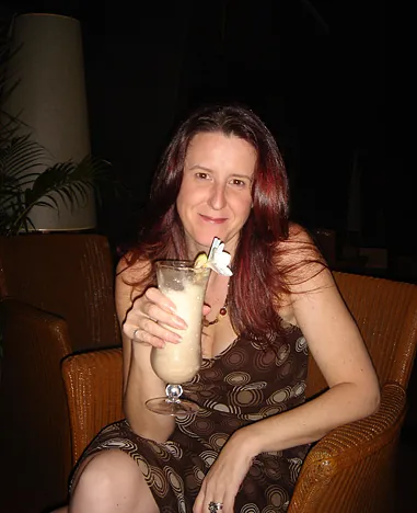 Gill with a Nambawan cocktail (Bislama pidgin English for Number One)