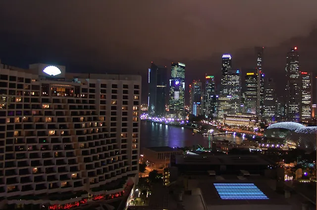 Singapore marina by night from our hotel
