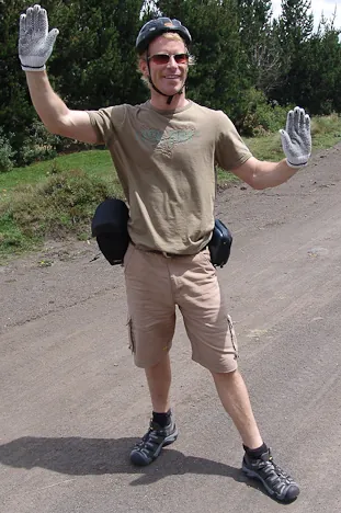 We didn't have all the pro-biking gear like the guides had, so they lent us some raving gloves