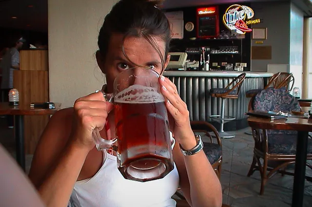Big Kahuna beers as we settle down to watch a traditional Hawaiian sing-song