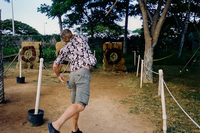 Trying my hand at spear throwing. Useless, couldn't hit the back of a barn door!