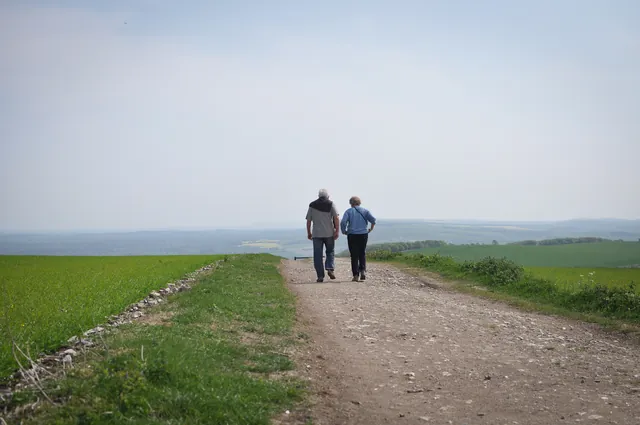 You cross certain sections where day-walkers can drive to and enjoy the downs on their own terms