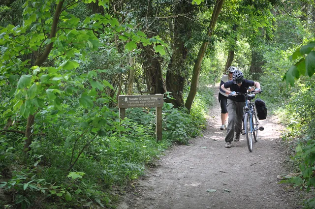 On day one, the weight of the panniers really knocked us for six so most hills of any steepness were walked just in case there was a complete violation ahead