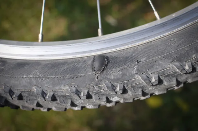 My tyre develops a hernia. To be fair, it was a 10yr old tyre and I probably should have replaced it before the SDW. Good job we brought a few spares to see us through the final miles
