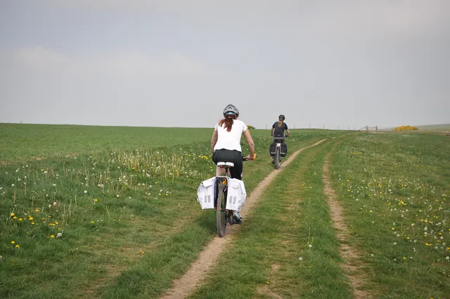 Heading up onto the top of the downs