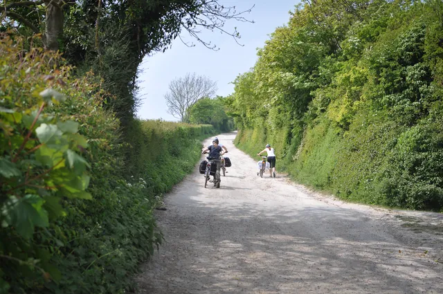 Steep climb out of Alfriston back onto the downs