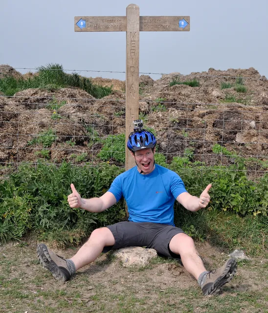 Wasn't expecting this, but presumably I'm sitting on the Prime Meridian (longitude of 0 degrees)