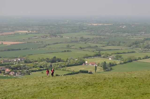 Looking down on a cricket match in Fulking ... love it!