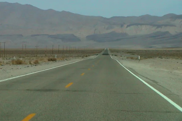 Endless tarmac leading into the National Park