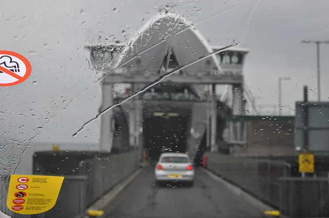Boarding the ferry at Craignure in damp conditions. Goodbye Mull. We had an awesome time!