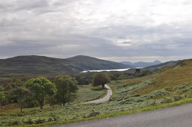 Pretty loch views on our drive out to Oskamull
