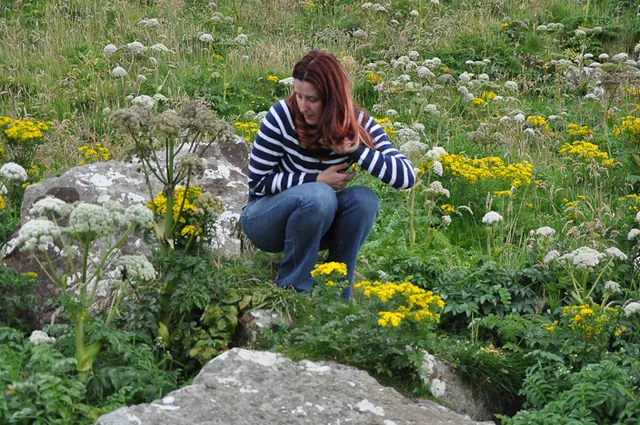 Gill hoping the puffin will make an appearance right beneath her