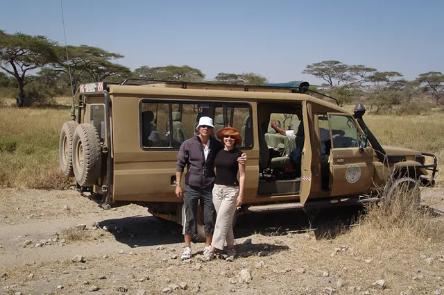 Alex and Smones in front of our trusty Land Cruiser
