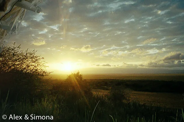 A quality sunrise shot from Alex and Smone's tent porch