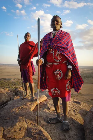 A great shot of the Maasai warriors
