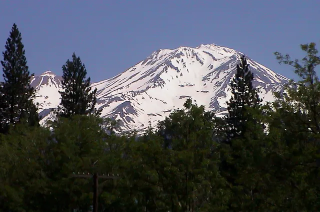 The following morning, we look back at Shasta summit from the comfort of the town during breakfast and reflect on the amazing adventure