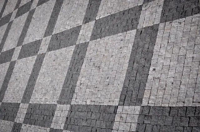 Prague streets are covered with these tiny mosaic blocks - Gill fell in love with them instantly and started plotting for places where we could integrate them at home
