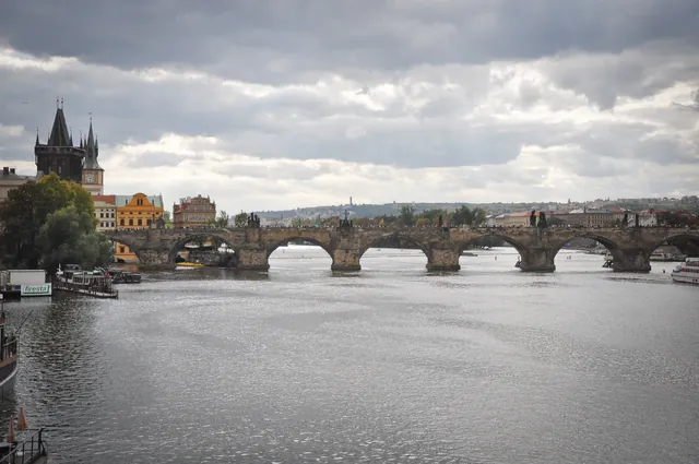 Looking across to the tourist magnet that is Charles Bridge