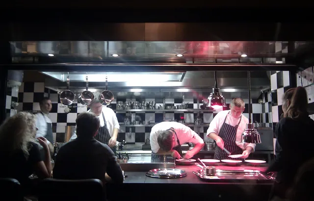 Our anniversary meal at La Degustation Bohême Bourgeoise - our table had great views of the immaculate preparation on the pass
