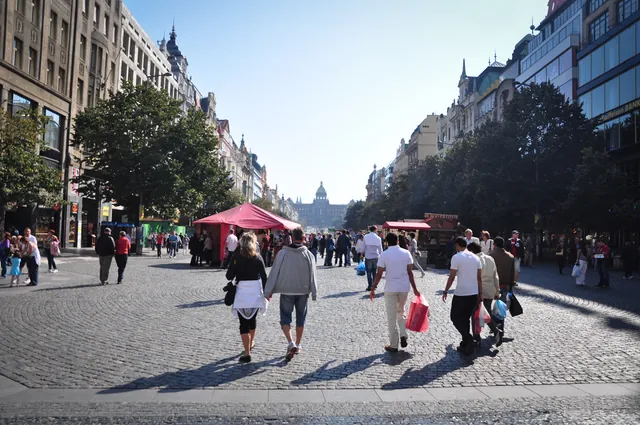 Shopping on the Wenceslas Square (Czech:  Václavské nám?stí) ... popular with tourists and a good selection of clothes shops