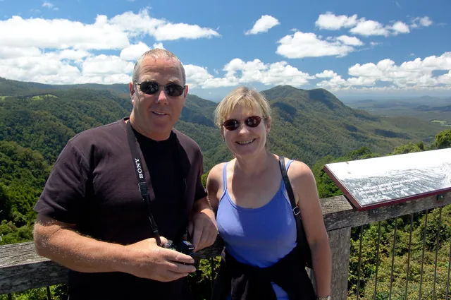 Parental Grundys enjoying the view, but also thinking about lunch at the cafe 100m away