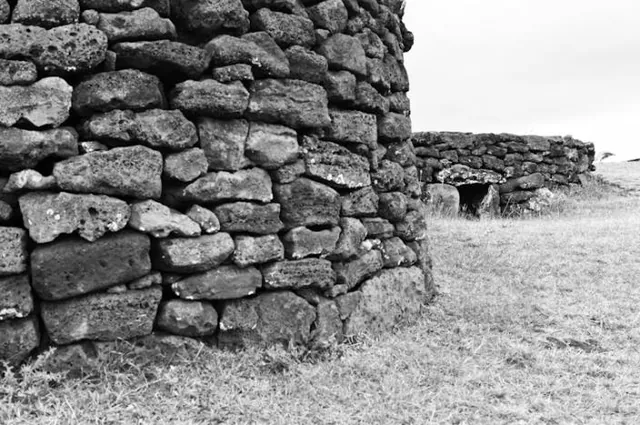 Ancient stone walls and dwellings
