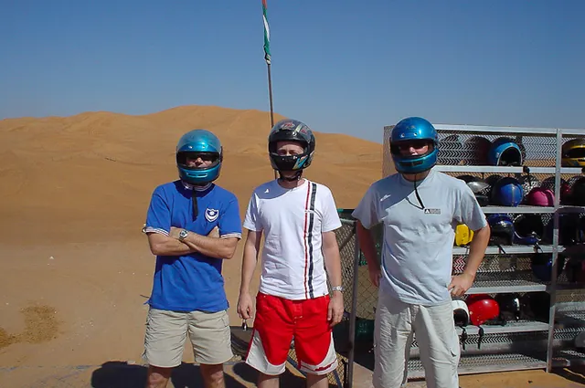 The three goons ... think Craig probably needs to go up a helmet size!
