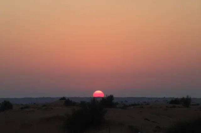 A beautiful desert sunset marks the end of our many Big Red adventures