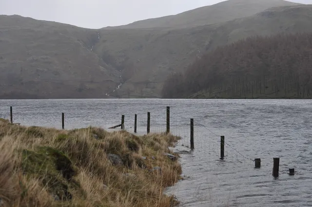 The reservoir much higher than normal