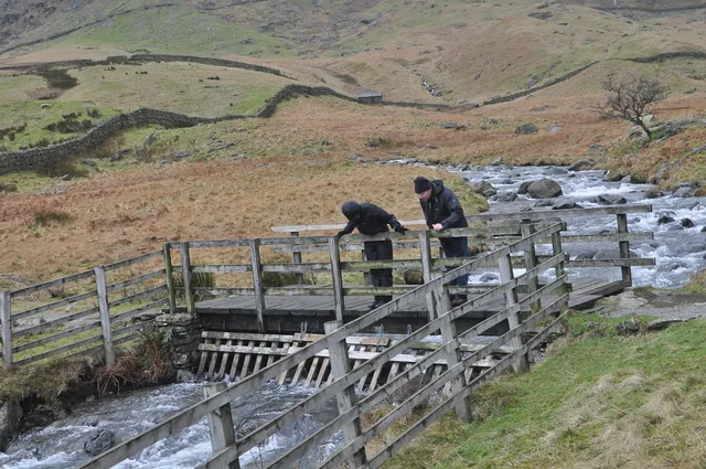 A river gate to stop sheep getting through when the water level is lower