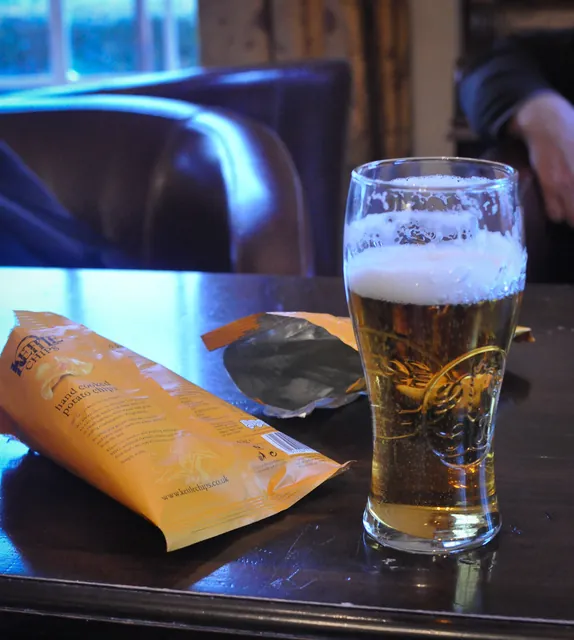 The pint and the crisps helped fuel the quarter journey remaining